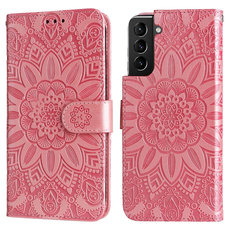 Custodia per telefono in pelle di girasole goffrata, For Samsung Galaxy S21+ 5G, For Samsung Galaxy S21 Ultra 5G, For Samsung Galaxy S21 FE 5G, For Samsung Galaxy S20