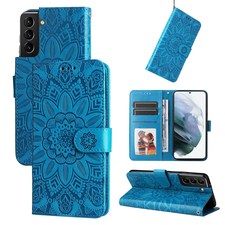 Custodia per telefono in pelle di girasole goffrata, For Samsung Galaxy S21+ 5G, For Samsung Galaxy S21 Ultra 5G, For Samsung Galaxy S21 FE 5G, For Samsung Galaxy S20