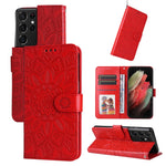 Custodia per telefono in pelle di girasole goffrata, For Samsung Galaxy S21+ 5G, For Samsung Galaxy S21 Ultra 5G, For Samsung Galaxy S21 FE 5G, For Samsung Galaxy S20