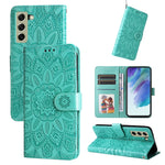 Custodia per telefono in pelle di girasole goffrata, For Samsung Galaxy S21+ 5G, For Samsung Galaxy S21 Ultra 5G, For Samsung Galaxy S21 FE 5G, For Samsung Galaxy S20
