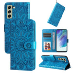 Custodia per telefono in pelle di girasole goffrata, For Samsung Galaxy S21+ 5G, For Samsung Galaxy S21 Ultra 5G, For Samsung Galaxy S21 FE 5G, For Samsung Galaxy S20