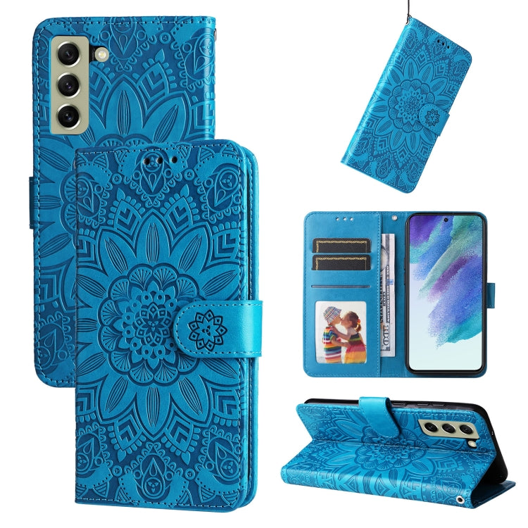 Custodia per telefono in pelle di girasole goffrata, For Samsung Galaxy S21+ 5G, For Samsung Galaxy S21 Ultra 5G, For Samsung Galaxy S21 FE 5G, For Samsung Galaxy S20