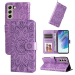 Custodia per telefono in pelle di girasole goffrata, For Samsung Galaxy S21+ 5G, For Samsung Galaxy S21 Ultra 5G, For Samsung Galaxy S21 FE 5G, For Samsung Galaxy S20