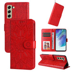 Custodia per telefono in pelle di girasole goffrata, For Samsung Galaxy S21+ 5G, For Samsung Galaxy S21 Ultra 5G, For Samsung Galaxy S21 FE 5G, For Samsung Galaxy S20
