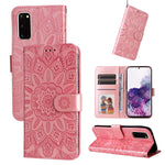 Custodia per telefono in pelle di girasole goffrata, For Samsung Galaxy S21+ 5G, For Samsung Galaxy S21 Ultra 5G, For Samsung Galaxy S21 FE 5G, For Samsung Galaxy S20