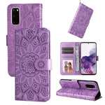 Custodia per telefono in pelle di girasole goffrata, For Samsung Galaxy S21+ 5G, For Samsung Galaxy S21 Ultra 5G, For Samsung Galaxy S21 FE 5G, For Samsung Galaxy S20