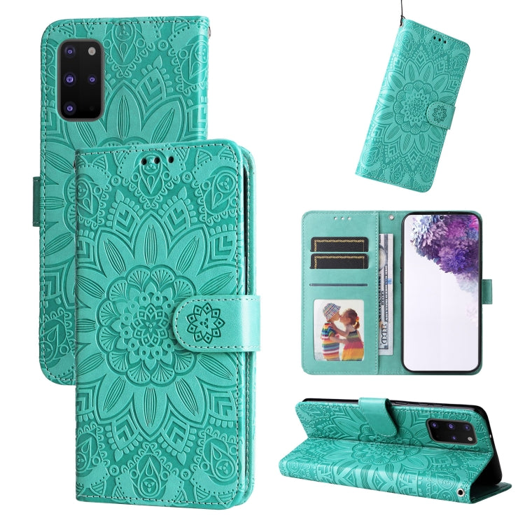 Custodia per telefono in pelle di girasole goffrata, For Samsung Galaxy S20+, For Samsung Galaxy S20 Ultra, For Samsung Galaxy S20 FE / S20 FE 5G, For Samsung Galaxy S10