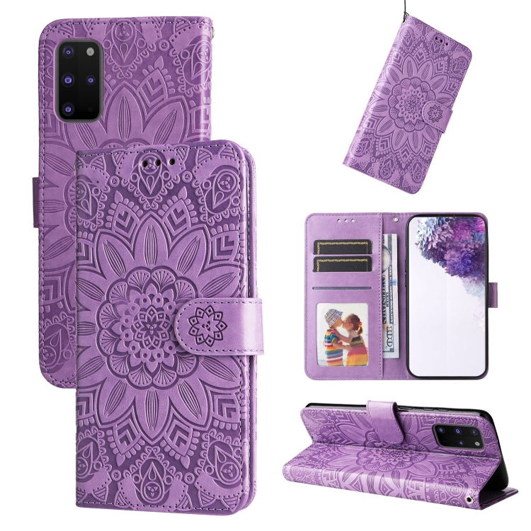 Custodia per telefono in pelle di girasole goffrata, For Samsung Galaxy S20+, For Samsung Galaxy S20 Ultra, For Samsung Galaxy S20 FE / S20 FE 5G, For Samsung Galaxy S10
