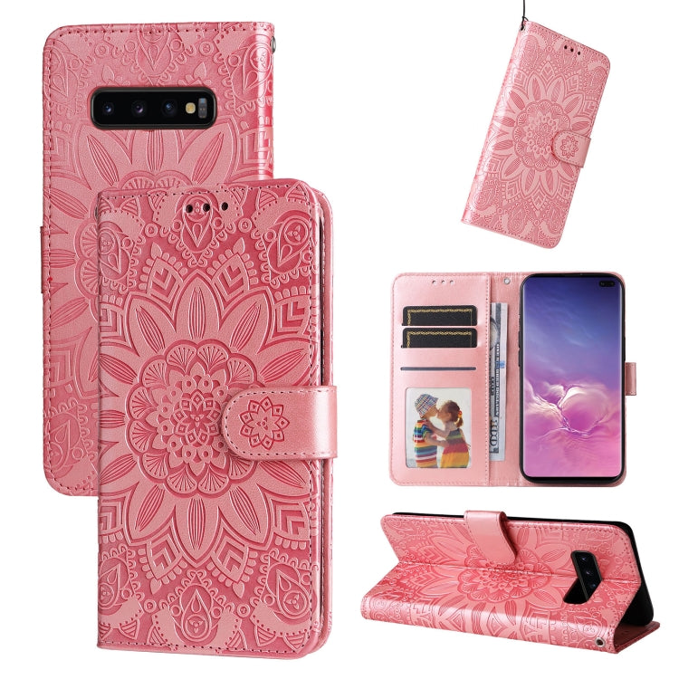 Custodia per telefono in pelle di girasole goffrata, For Samsung Galaxy S10+, For Samsung Galaxy S10e, For Samsung Galaxy A03 EU 166mm, For Samsung Galaxy A03 Global 164mm