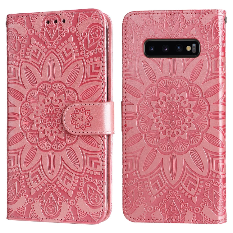 Custodia per telefono in pelle di girasole goffrata, For Samsung Galaxy S10+, For Samsung Galaxy S10e, For Samsung Galaxy A03 EU 166mm, For Samsung Galaxy A03 Global 164mm