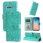 Custodia per telefono in pelle di girasole goffrata, For Samsung Galaxy S10+, For Samsung Galaxy S10e, For Samsung Galaxy A03 EU 166mm, For Samsung Galaxy A03 Global 164mm