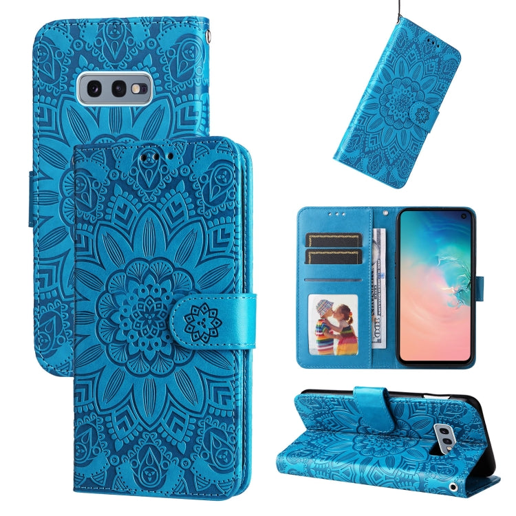 Custodia per telefono in pelle di girasole goffrata, For Samsung Galaxy S10+, For Samsung Galaxy S10e, For Samsung Galaxy A03 EU 166mm, For Samsung Galaxy A03 Global 164mm