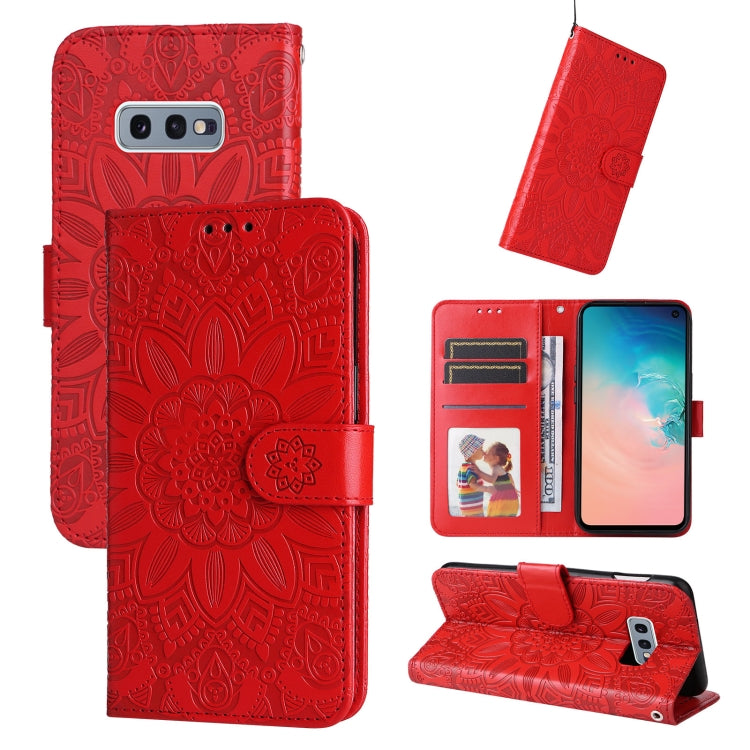 Custodia per telefono in pelle di girasole goffrata, For Samsung Galaxy S10+, For Samsung Galaxy S10e, For Samsung Galaxy A03 EU 166mm, For Samsung Galaxy A03 Global 164mm