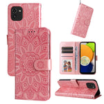 Custodia per telefono in pelle di girasole goffrata, For Samsung Galaxy S10+, For Samsung Galaxy S10e, For Samsung Galaxy A03 EU 166mm, For Samsung Galaxy A03 Global 164mm