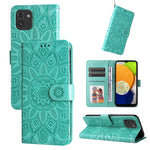 Custodia per telefono in pelle di girasole goffrata, For Samsung Galaxy S10+, For Samsung Galaxy S10e, For Samsung Galaxy A03 EU 166mm, For Samsung Galaxy A03 Global 164mm