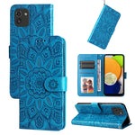 Custodia per telefono in pelle di girasole goffrata, For Samsung Galaxy S10+, For Samsung Galaxy S10e, For Samsung Galaxy A03 EU 166mm, For Samsung Galaxy A03 Global 164mm