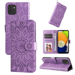 Custodia per telefono in pelle di girasole goffrata, For Samsung Galaxy S10+, For Samsung Galaxy S10e, For Samsung Galaxy A03 EU 166mm, For Samsung Galaxy A03 Global 164mm