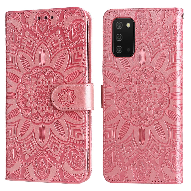 Custodia per telefono in pelle di girasole goffrata, For Samsung Galaxy A03s EU 166mm/ A02s US 166mm, For Samsung Galaxy A12 4G / 5G, For Samsung Galaxy A13 4G, For Samsung Galaxy A13 5G