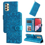 Custodia per telefono in pelle di girasole goffrata, For Samsung Galaxy A03s EU 166mm/ A02s US 166mm, For Samsung Galaxy A12 4G / 5G, For Samsung Galaxy A13 4G, For Samsung Galaxy A13 5G