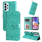 Custodia per telefono in pelle di girasole goffrata, For Samsung Galaxy A22 4G / M22 / M32 4G Global, For Samsung Galaxy A22 5G, For Samsung Galaxy A23 4G/5G / M23 5G / F23 5G, For Samsung Galaxy A32 4G