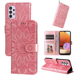 Custodia per telefono in pelle di girasole goffrata, For Samsung Galaxy A22 4G / M22 / M32 4G Global, For Samsung Galaxy A22 5G, For Samsung Galaxy A23 4G/5G / M23 5G / F23 5G, For Samsung Galaxy A32 4G