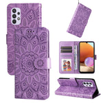 Custodia per telefono in pelle di girasole goffrata, For Samsung Galaxy A22 4G / M22 / M32 4G Global, For Samsung Galaxy A22 5G, For Samsung Galaxy A23 4G/5G / M23 5G / F23 5G, For Samsung Galaxy A32 4G