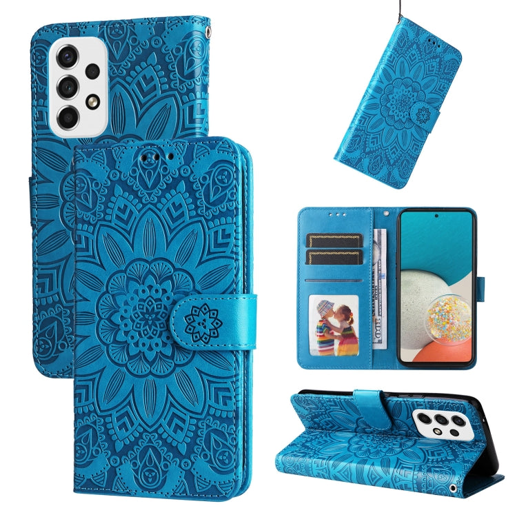 Custodia per telefono in pelle di girasole goffrata, For Samsung Galaxy A32 5G, For Samsung Galaxy A33 5G, For Samsung Galaxy A52 4G / 5G, For Samsung Galaxy A53 5G