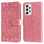 Custodia per telefono in pelle di girasole goffrata, For Samsung Galaxy A73 5G, For Samsung Galaxy M33 5G Global, For Samsung Galaxy M52 5G, For Samsung Galaxy M53 5G