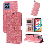 Custodia per telefono in pelle di girasole goffrata, For Samsung Galaxy A73 5G, For Samsung Galaxy M33 5G Global, For Samsung Galaxy M52 5G, For Samsung Galaxy M53 5G