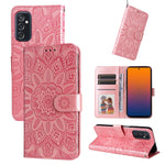 Custodia per telefono in pelle di girasole goffrata, For Samsung Galaxy A73 5G, For Samsung Galaxy M33 5G Global, For Samsung Galaxy M52 5G, For Samsung Galaxy M53 5G