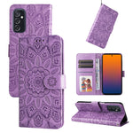 Custodia per telefono in pelle di girasole goffrata, For Samsung Galaxy A73 5G, For Samsung Galaxy M33 5G Global, For Samsung Galaxy M52 5G, For Samsung Galaxy M53 5G