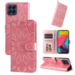 Custodia per telefono in pelle di girasole goffrata, For Samsung Galaxy A73 5G, For Samsung Galaxy M33 5G Global, For Samsung Galaxy M52 5G, For Samsung Galaxy M53 5G