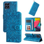 Custodia per telefono in pelle di girasole goffrata, For Samsung Galaxy A73 5G, For Samsung Galaxy M33 5G Global, For Samsung Galaxy M52 5G, For Samsung Galaxy M53 5G