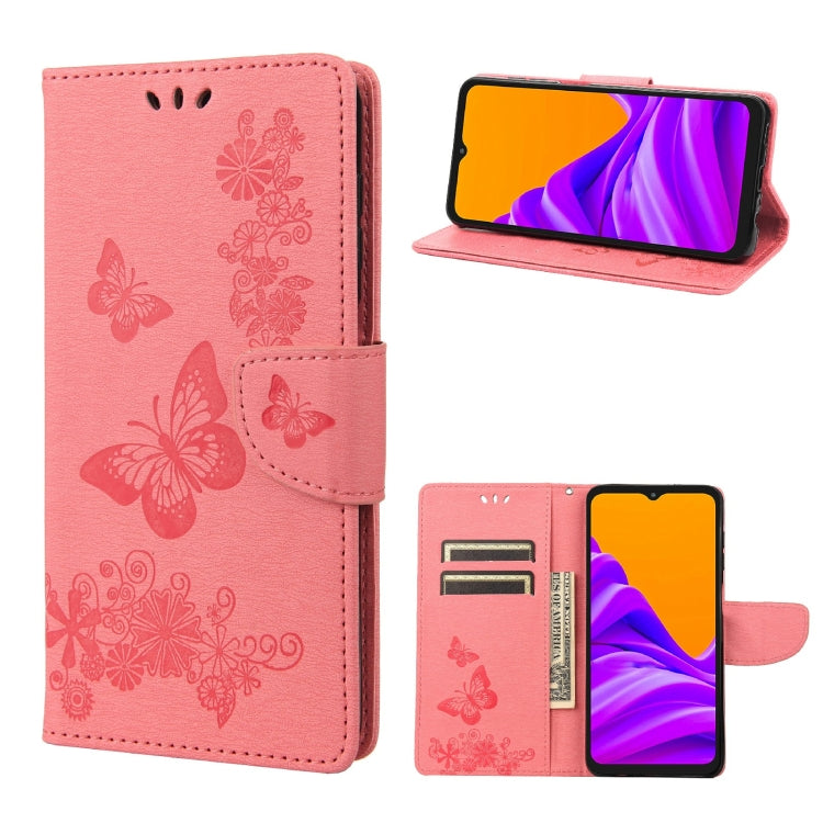 Custodia per cellulare in pelle flip orizzontale con goffratura farfalle, For Motorola Moto E32, For Samsung Galaxy A03, For Samsung Galaxy Xcover6 Pro