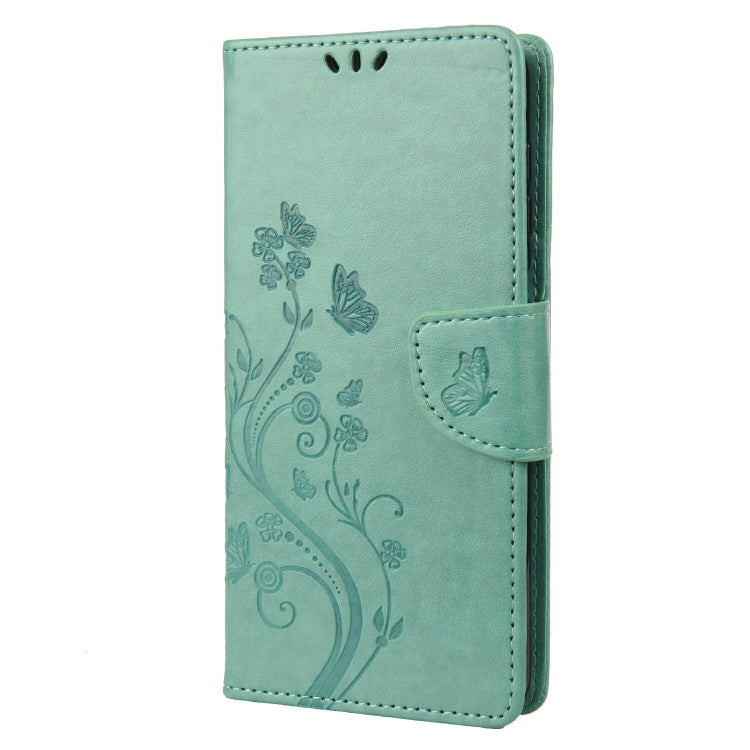 Custodia per telefono in pelle a vibrazione orizzontale con motivo floreale a farfalla con slot per schede e supporto, For Motorola Moto E32, For Samsung Galaxy A03, For Samsung Galaxy Xcover6 Pro