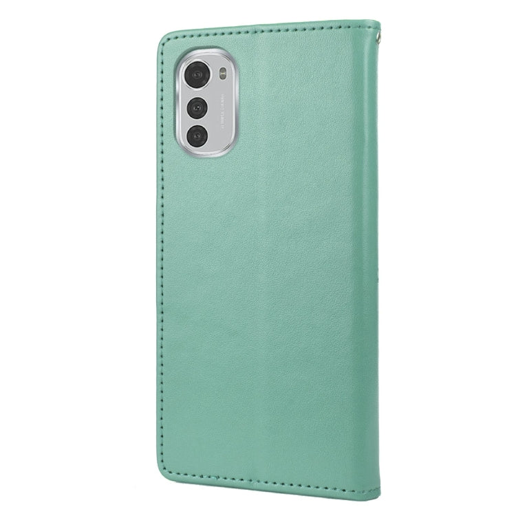 Custodia per telefono in pelle a vibrazione orizzontale con motivo floreale a farfalla con slot per schede e supporto, For Motorola Moto E32, For Samsung Galaxy A03, For Samsung Galaxy Xcover6 Pro