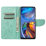 Custodia per telefono in pelle a vibrazione orizzontale con motivo floreale a farfalla con slot per schede e supporto, For Motorola Moto E32, For Samsung Galaxy A03, For Samsung Galaxy Xcover6 Pro