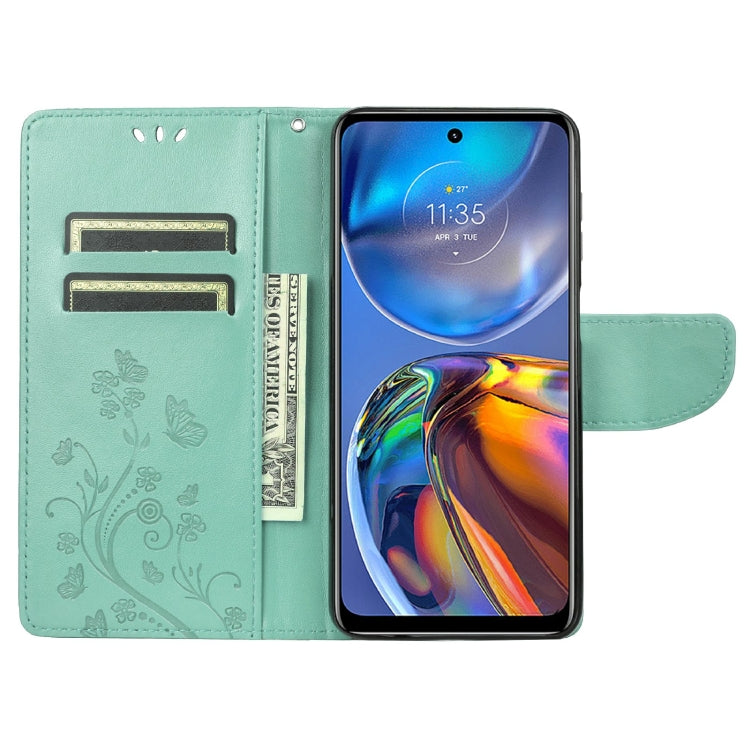 Custodia per telefono in pelle a vibrazione orizzontale con motivo floreale a farfalla con slot per schede e supporto, For Motorola Moto E32, For Samsung Galaxy A03, For Samsung Galaxy Xcover6 Pro