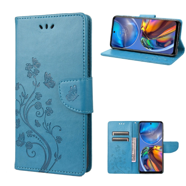 Custodia per telefono in pelle a vibrazione orizzontale con motivo floreale a farfalla con slot per schede e supporto, For Motorola Moto E32, For Samsung Galaxy A03, For Samsung Galaxy Xcover6 Pro