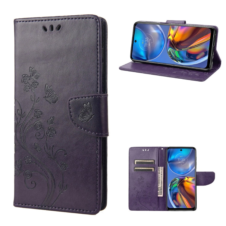 Custodia per telefono in pelle a vibrazione orizzontale con motivo floreale a farfalla con slot per schede e supporto, For Motorola Moto E32, For Samsung Galaxy A03, For Samsung Galaxy Xcover6 Pro