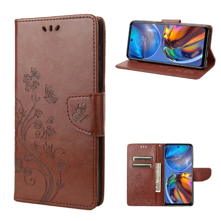 Custodia per telefono in pelle a vibrazione orizzontale con motivo floreale a farfalla con slot per schede e supporto, For Motorola Moto E32, For Samsung Galaxy A03, For Samsung Galaxy Xcover6 Pro