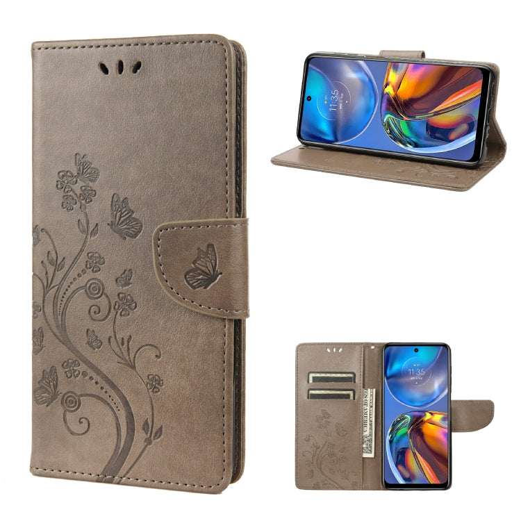 Custodia per telefono in pelle a vibrazione orizzontale con motivo floreale a farfalla con slot per schede e supporto, For Motorola Moto E32, For Samsung Galaxy A03, For Samsung Galaxy Xcover6 Pro