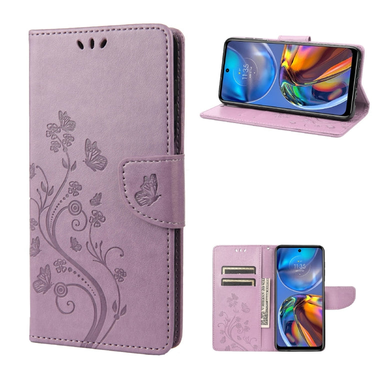 Custodia per telefono in pelle a vibrazione orizzontale con motivo floreale a farfalla con slot per schede e supporto, For Motorola Moto E32, For Samsung Galaxy A03, For Samsung Galaxy Xcover6 Pro
