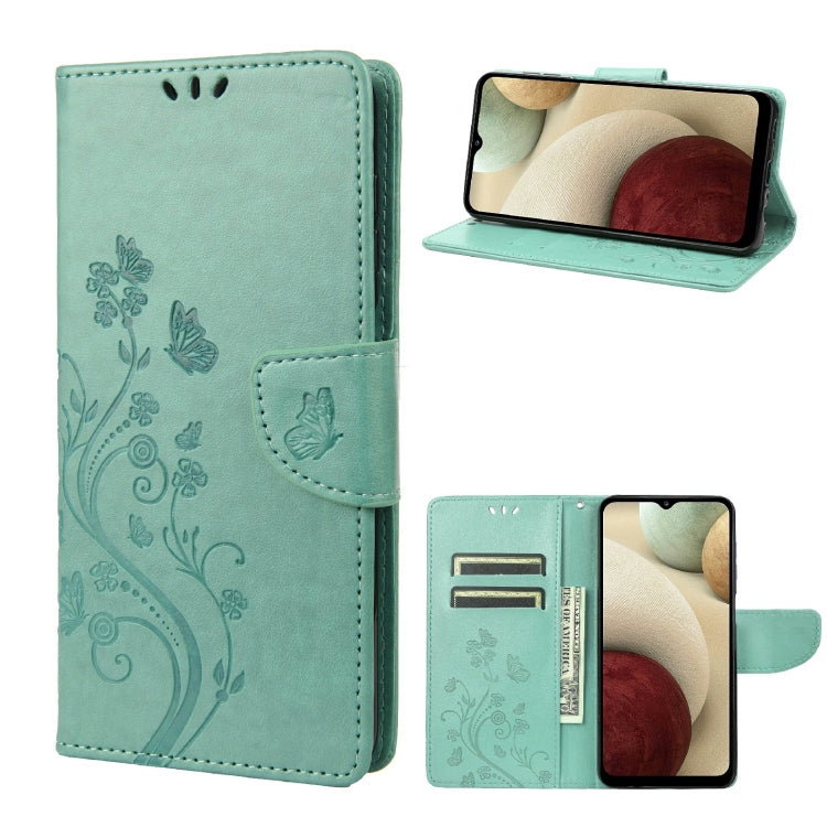Custodia per telefono in pelle a vibrazione orizzontale con motivo floreale a farfalla con slot per schede e supporto, For Motorola Moto E32, For Samsung Galaxy A03, For Samsung Galaxy Xcover6 Pro