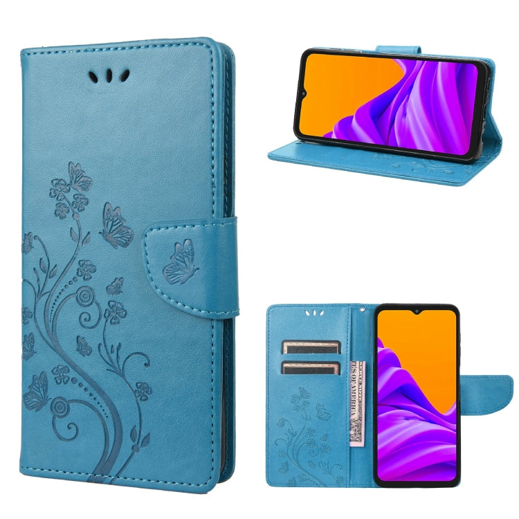 Custodia per telefono in pelle a vibrazione orizzontale con motivo floreale a farfalla con slot per schede e supporto, For Motorola Moto E32, For Samsung Galaxy A03, For Samsung Galaxy Xcover6 Pro