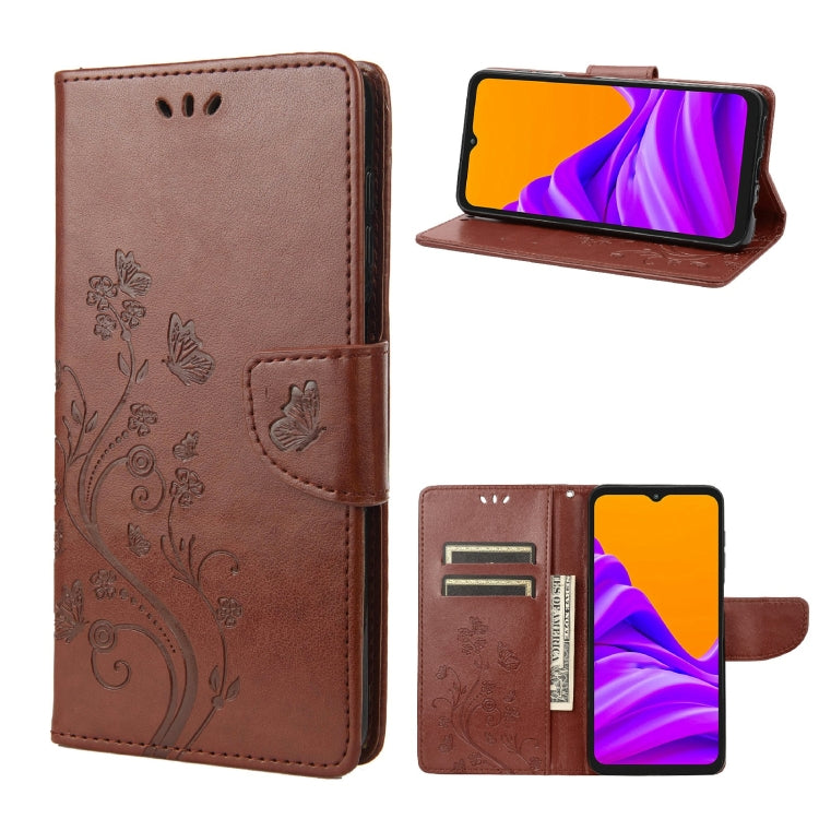 Custodia per telefono in pelle a vibrazione orizzontale con motivo floreale a farfalla con slot per schede e supporto, For Motorola Moto E32, For Samsung Galaxy A03, For Samsung Galaxy Xcover6 Pro