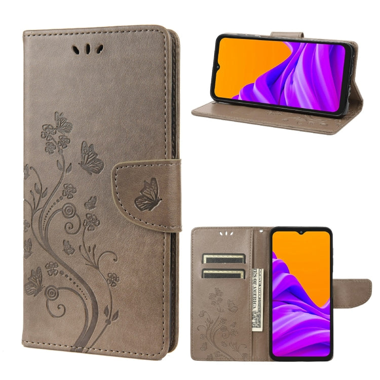 Custodia per telefono in pelle a vibrazione orizzontale con motivo floreale a farfalla con slot per schede e supporto, For Motorola Moto E32, For Samsung Galaxy A03, For Samsung Galaxy Xcover6 Pro