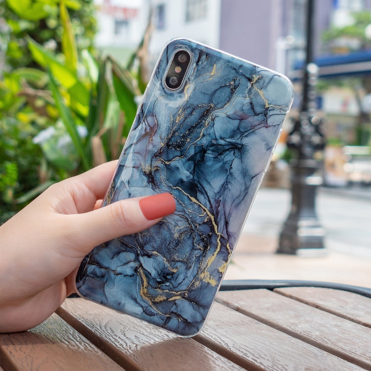 Custodia per cellulare in TPU con motivo in marmo IMD, For iPhone XS Max