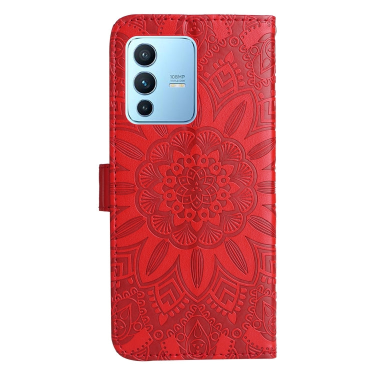 Custodia per telefono in pelle di girasole goffrata, For vivo S12 Pro / V23 Pro, For vivo S12 / V23 5G, For vivo Y15s 2021 / Y15a / Y10 4G, For vivo Y20