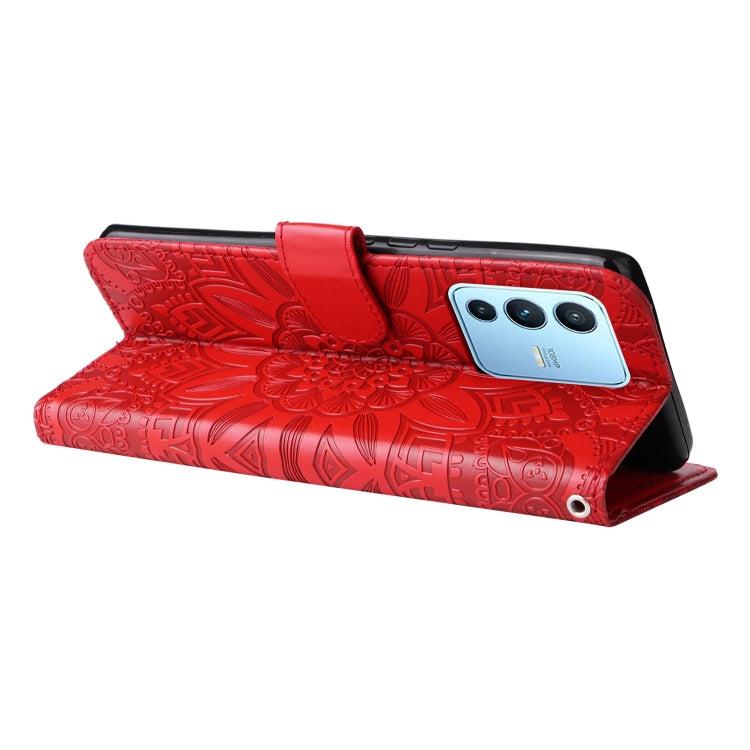 Custodia per telefono in pelle di girasole goffrata, For vivo S12 Pro / V23 Pro, For vivo S12 / V23 5G, For vivo Y15s 2021 / Y15a / Y10 4G, For vivo Y20